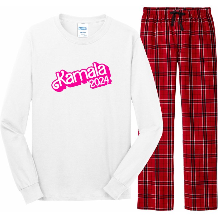 Kamala Harris 2024 Neon Fuchsia Doll Logo Long Sleeve Pajama Set