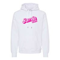 Kamala Harris 2024 Neon Fuchsia Doll Logo Premium Hoodie