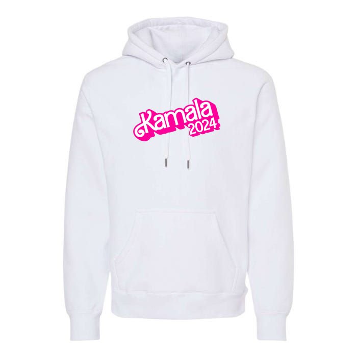 Kamala Harris 2024 Neon Fuchsia Doll Logo Premium Hoodie