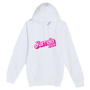 Kamala Harris 2024 Neon Fuchsia Doll Logo Premium Pullover Hoodie