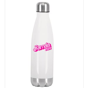 Kamala Harris 2024 Neon Fuchsia Doll Logo Stainless Steel Insulated Water Bottle