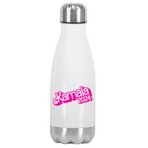 Kamala Harris 2024 Neon Fuchsia Doll Logo Stainless Steel Insulated Water Bottle