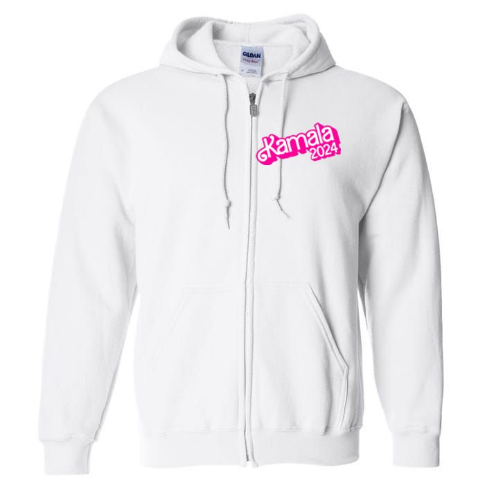 Kamala Harris 2024 Neon Fuchsia Doll Logo Full Zip Hoodie