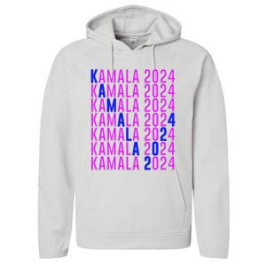 Kamala Harris 2024 Vote Democratic President Text Repeating Performance Fleece Hoodie