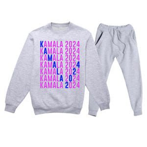 Kamala Harris 2024 Vote Democratic President Text Repeating Premium Crewneck Sweatsuit Set