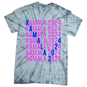 Kamala Harris 2024 Vote Democratic President Text Repeating Tie-Dye T-Shirt