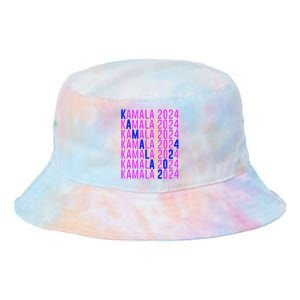 Kamala Harris 2024 Vote Democratic President Text Repeating Tie Dye Newport Bucket Hat