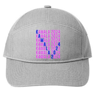 Kamala Harris 2024 Vote Democratic President Text Repeating 7-Panel Snapback Hat