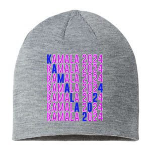 Kamala Harris 2024 Vote Democratic President Text Repeating Sustainable Beanie