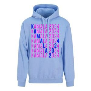 Kamala Harris 2024 Vote Democratic President Text Repeating Unisex Surf Hoodie