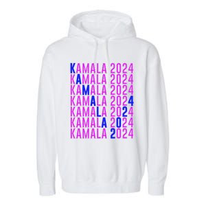 Kamala Harris 2024 Vote Democratic President Text Repeating Garment-Dyed Fleece Hoodie