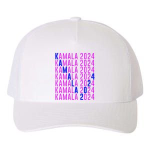 Kamala Harris 2024 Vote Democratic President Text Repeating Yupoong Adult 5-Panel Trucker Hat