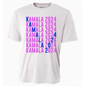 Kamala Harris 2024 Vote Democratic President Text Repeating Cooling Performance Crew T-Shirt