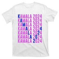 Kamala Harris 2024 Vote Democratic President Text Repeating T-Shirt