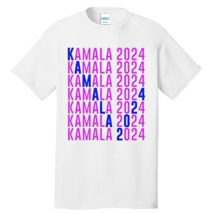 Kamala Harris 2024 Vote Democratic President Text Repeating Tall T-Shirt