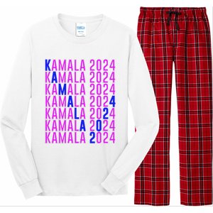 Kamala Harris 2024 Vote Democratic President Text Repeating Long Sleeve Pajama Set