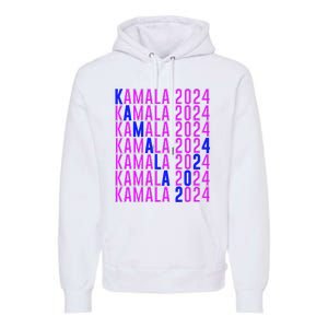 Kamala Harris 2024 Vote Democratic President Text Repeating Premium Hoodie