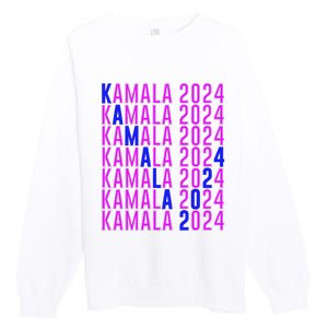 Kamala Harris 2024 Vote Democratic President Text Repeating Premium Crewneck Sweatshirt