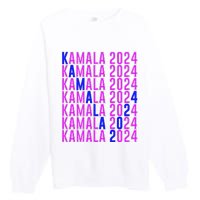 Kamala Harris 2024 Vote Democratic President Text Repeating Premium Crewneck Sweatshirt