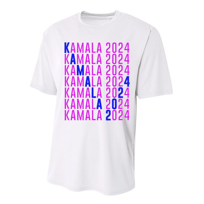 Kamala Harris 2024 Vote Democratic President Text Repeating Performance Sprint T-Shirt