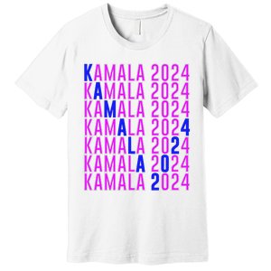 Kamala Harris 2024 Vote Democratic President Text Repeating Premium T-Shirt