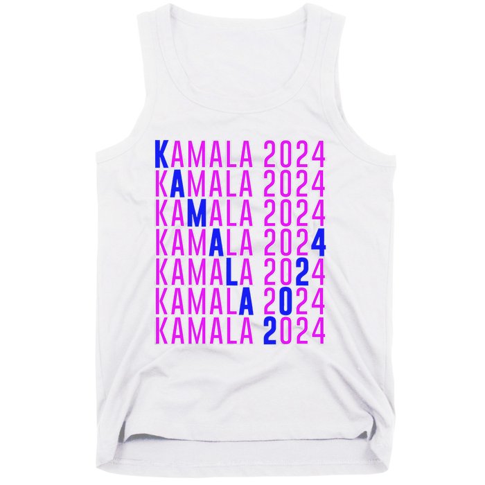 Kamala Harris 2024 Vote Democratic President Text Repeating Tank Top