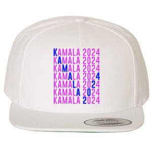 Kamala Harris 2024 Vote Democratic President Text Repeating Wool Snapback Cap