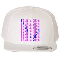 Kamala Harris 2024 Vote Democratic President Text Repeating Wool Snapback Cap