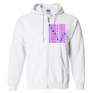 Kamala Harris 2024 Vote Democratic President Text Repeating Full Zip Hoodie