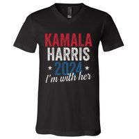 Kamala Harris 2024 Support IM With Her Kamala Harris 2024 V-Neck T-Shirt