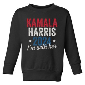 Kamala Harris 2024 Support IM With Her Kamala Harris 2024 Toddler Sweatshirt