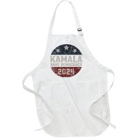 Kamala Harris 2024 Save Democracy Retro Button Election 2024 Full-Length Apron With Pockets