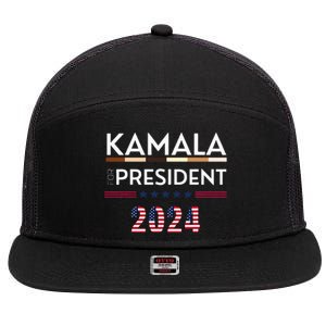 Kamala Harris 2024 For President Campaign 7 Panel Mesh Trucker Snapback Hat