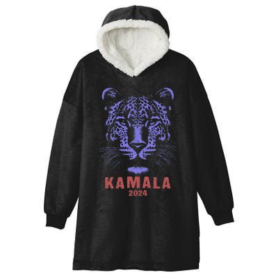 Kamala Harris 2024 For President Leopard Hooded Wearable Blanket