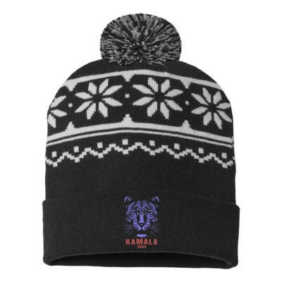 Kamala Harris 2024 For President Leopard USA-Made Snowflake Beanie