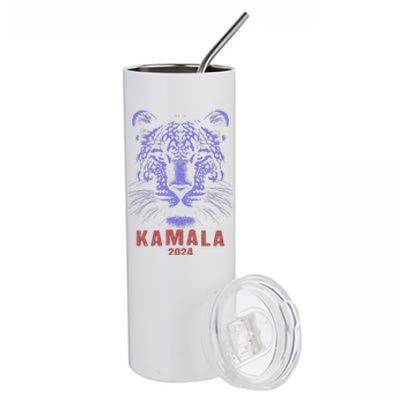 Kamala Harris 2024 For President Leopard Stainless Steel Tumbler