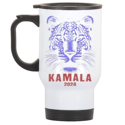 Kamala Harris 2024 For President Leopard Stainless Steel Travel Mug