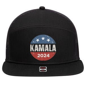 Kamala Harris 2024 For President Campaign 7 Panel Mesh Trucker Snapback Hat