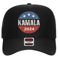 Kamala Harris 2024 For President Campaign High Crown Mesh Back Trucker Hat