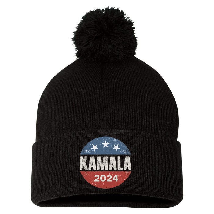 Kamala Harris 2024 For President Campaign Pom Pom 12in Knit Beanie