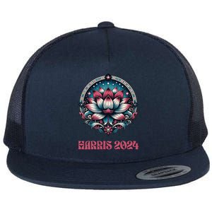 Kamala Harris 2024 Presidential Campaign American Lotus Flat Bill Trucker Hat