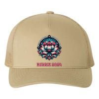 Kamala Harris 2024 Presidential Campaign American Lotus Yupoong Adult 5-Panel Trucker Hat