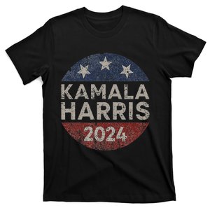 Kamala Harris 2024 For President Retro Button Election T-Shirt