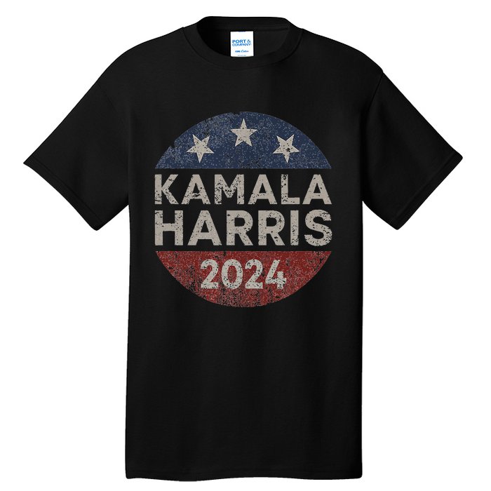 Kamala Harris 2024 For President Retro Button Election Tall T-Shirt