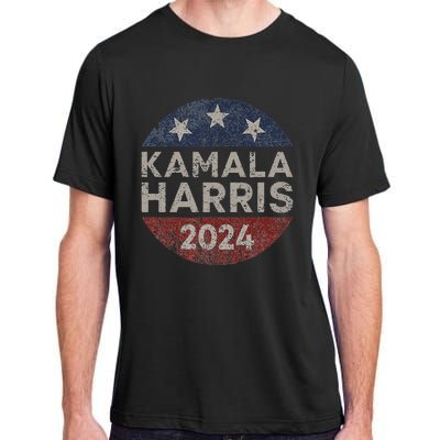 Kamala Harris 2024 For President Retro Button Election Adult ChromaSoft Performance T-Shirt