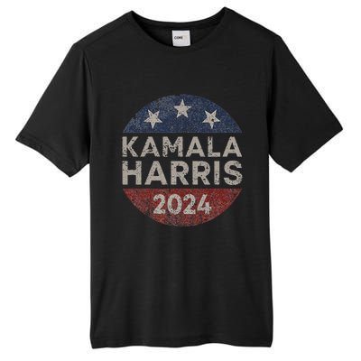 Kamala Harris 2024 For President Retro Button Election Tall Fusion ChromaSoft Performance T-Shirt