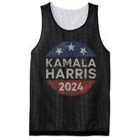 Kamala Harris 2024 For President Retro Button Election Mesh Reversible Basketball Jersey Tank