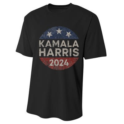 Kamala Harris 2024 For President Retro Button Election Performance Sprint T-Shirt