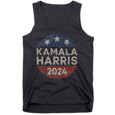 Kamala Harris 2024 For President Retro Button Election Tank Top