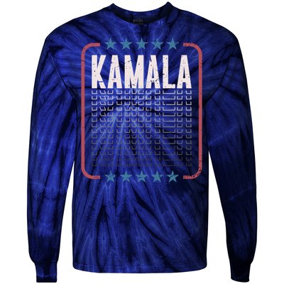 Kamala Harris 2024 President American Flag Vote Kamala Tie-Dye Long Sleeve Shirt